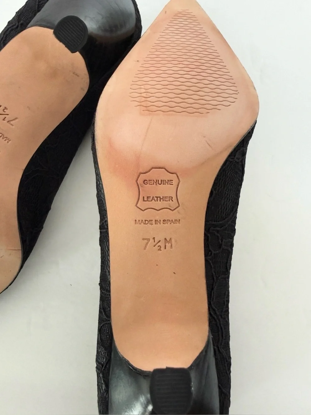 Talbots Black Lace Kitten Heel Pumps Pointed Toe Bow 7.5M